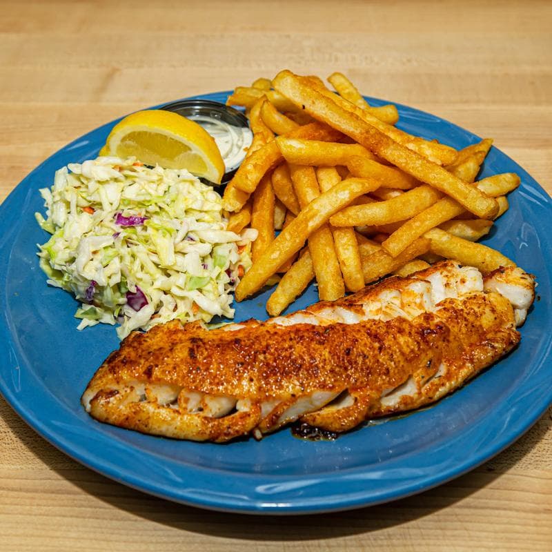 Fresh catch golden tile fish with fries